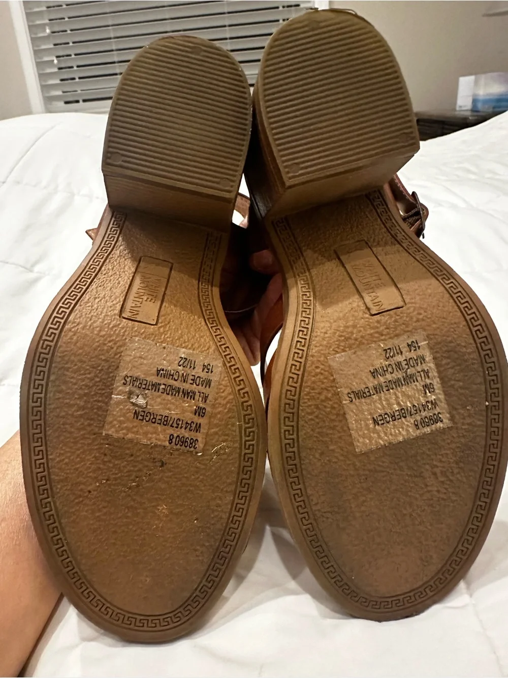 White Mountain Brown Strappy Faux Leather Sandals